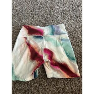 CalIa Bike Shorts Multicolor Abstract Print Athletic Activewear